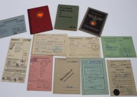 Auktion 341 / Los 7042 <br>Konvolut div. Dokumente, 3. Reich, u.a. Mitgliedsbuch, Arbeitsbuch
