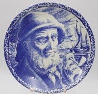 Los 9018 <br>Wandteller mit Fischerportrait, Boch fréres Delfts, D-24,5cm