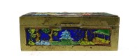 Auktion 341 / Los 15541 <br>kleine Messingschatulle bunt Emailliert , Punziert China , Maße : 8,5 x 4,3 x 3,4 cm