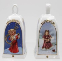 Auktion 341 / Los 9024 <br>2x Glocken, Goebel Weihnacht, 1998 und 2002, ca. H-9,5cm.