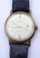 Los  <br>Herren Armbanduhr "Ruhla", mechanisch, Werk läuft, Gehäuse D. 36,1mm, Alters- und Gebrauchsspuren