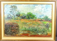 Auktion 341 / Los 4053 <br>anonym "Landschaft" Öl/Pappe, gerahmt, RG 41x56 cm