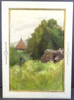 Auktion 341 / Los 4057 <br>F.W.Keller, München "Landschaft"  Öl/Leinen, gerahmt, RG 44x31 cm