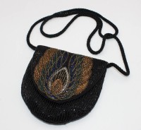 Los 13007 <br>Damen-Abendtasche, Perlstickerei, 15 x 16cm.