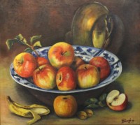 Los  <br>Bürgin o.ä., Früchtestilleben, Öl/Leinwand, gerahmt, RG 62 x 66,5cm.