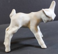 Los 9033 <br>Keramik Zicklein, wohl Karlsruher Majolika, H-12 cm, L-ca. 16 cm