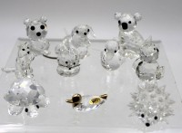 Auktion 341 / Los 10032 <br>10x div. Glas-Tiere, Swarovski, ca. H-4cm.