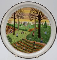 Auktion 341 / Los 9042 <br>Jahreszeiten-Teller, Villeroy &amp; Boch, Herbst, D-23,5cm.