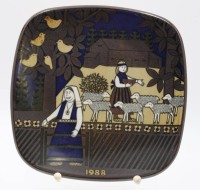 Los 9043 <br>Jahreszeiten-Teller, Arabia Finnland, 1988, signiert, ca. D-20cm.
