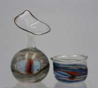 Los 10041 <br>Vase und Schale, wohl 1970er Jahre, Pavel Molnár, Tschechien, ca. H-13cm und 4,7cm.