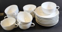 Auktion 361<br>8x Suppentassen mit 7 Untertassen "KPM" Berlin, weiss, Tassen ca. H-6cm