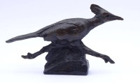 Auktion 342 / Los 15004 <br>Laufvogel, Bronze - geschwärzt, undeutlich gemarkt, H. 6,0cm, L. 11cm