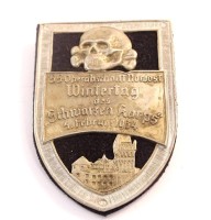 Auktion 342 / Los 7014 <br>Sammlernachlass : SS- Oberabschnitt Nordost . Wintertag des Schwarzen Korps 4. Februar 1934, (ungeprüft), Maße: H. 8,3 cm B. 5,5 cm, 23 g 