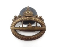 Auktion 342 / Los 7019 <br>Sammlernachlass! U-Bootskriegsabzeichen mit Schraubverschluss 1918 Walter Schot (ungeprüft)