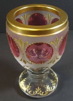 böhmisches Pokalglas, Rand mit Chip, H-14 cm