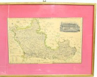 Auktion 342 / Los 5011 <br>alte grenzcolorierte Landkarte "Berkshire", ger/Glas, RG 36x47 cm