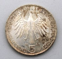 Auktion 342 / Los 6022 <br>5 DM 500. Todestag von Johannes Gutenberg, Gewicht: 11,3 g. Ø 3 cm.