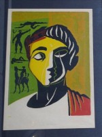 Auktion 342 / Los 5022 <br>Tassow BRHANU (1937), Farbholzschnitt "Traum von morgen", Nr. 65/100, ger/Glas, RG 73x56 cm