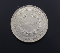 Auktion 342 / Los 6040 <br>2 Kroner 1945 Konge Danmark, Silber, 14,9g.
