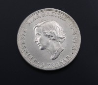 Auktion 342 / Los 6042 <br>2 Kroner 1958 Konge Danmark, Silber, 14,9g.