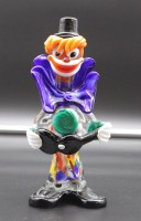 Kunstglas-Clown, wohl Murano, guter Zustand, H-21cm.