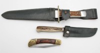 Auktion 342 / Los 16052 <br>3x div. Messer, 1x gemarkt "Jul Herbertz", Größte ca. L-32,5cm.