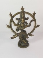 Auktion 342 / Los 15525 <br>Bronze-Figur, Sri-Lanka, Göttin, Tempeltänzerin, älter, H-27,5cm Breite ca.: 22,5 cm