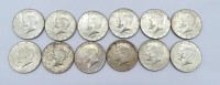 Auktion 342 / Los 6049 <br>12 mal Half Dollar Münzen Silber, Gewicht: 139,5 g.