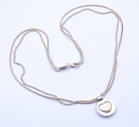 Los 1019 <br>Halskette "Fossil" mit Anh&auml;nger, Silber 925/000, L. 43cm, zus. 11,2g.
