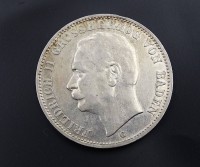 Los 6002 <br>Drei Mark 1909 Deutsches Reich Friedrich II Grossherzog von Baden