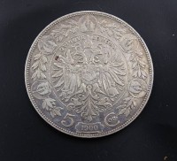 Auktion 343 / Los 6008 <br>5 Kronen 1900, Franz I, Österreich