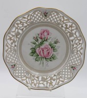 Los 8015 <br>Durchbruchteller, Schumann, Rosenbemalung, D-25,5cm