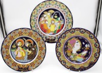Los 8020 <br>3x Weihnachtsteller, Rosenthal studio linie, Bj&ouml;rn Wiinblad, 1980-82, je D-28,7cm.