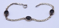 Los 1049 <br>Silber Armband mit Onyx, Silber 925/000, L. 19,5cm, 8,7g.