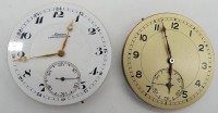 Auktion 343 / Los 2032 <br>2x gr. Taschenuhrenwerke, davon 1x Alpina Chronometre, beide laufen