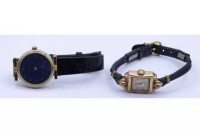 Auktion 368<br>2x Damen Armbanduhren, mechanisch und Quartz, mechanische l&auml;uft, Tragespuren,  ca. D-2,5cm
