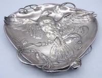 Los 15007 <br>Jugendstil Schale, versilbert, 25x23cm