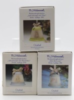 Los 9010 <br>3x div. Weihnachtsglocken, Hummel/Goebel, 1991, 1994 u. 1995, orig. Kartons, ca. H-7,5cm.