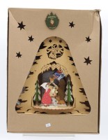 Los 16006 <br>Weihnachtsaufsteller, Holznischl, beleuchtbar, orig. Karton, ca. H-33cm B-25,5cm.