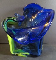 Los 10021 <br>W. Heesen - Glasfabriek Leerdam - schwere Vase , signiert, Nummer, H-25 cm, D-27 cm,  ca. 3 kg.