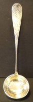 Los 11017 <br>grosse Suppenkelle, Silber-800-, L-30 cm, 140 gr., floral ziseliert