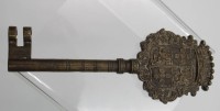 Los 16007 <br>gr. Schl&uuml;ssel mit Wappen, Bronze, L-19,8cm.