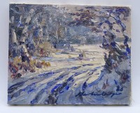 Auktion 343 / Los 4015 <br>Erwin Hartenberger - Norderney Ansicht, ungerahmt, Öl/ Leinen (auf Holz), 12,5x15cm