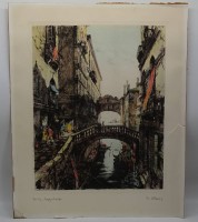 Auktion 343 / Los 5008 <br>Farbradierung "Venedig", u.r. unles.signiert, Blatt mit Rissen, Blattgröße 49,5x61cm