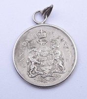 Los 6045 <br>Canada 50 Cents 1964 - gehenkelt, Silber, 11,8g.