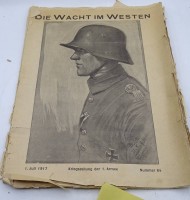 Auktion  / Los 7011 <br>Kriegszeitung der 1. Armee 1917, "Die Wacht im Westen", Alters- und Gebrauchsspuren