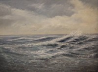 Los 4019 <br>Ignatz, Walter (XX), Seest&uuml;ck, &Ouml;l/Hartfaser, leicht restau.bed&uuml;rftig, gerahmt, RG 61 x 77cm.