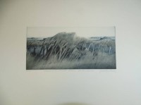 Los 5016 <br>Gunther FRITZ (1938) "Haubarg und Klee bei Eiderstedt", orig. Radierung, E.A., MG 13x28 cm, BG 36x45 cm