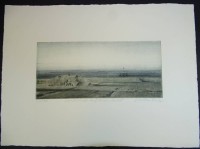 Auktion 343 / Los 5018 <br>Gunther FRITZ (1938) "Landschaft bei Eiderstedt", orig. Radierung, Nr. 34/90. MG 12x25 cm, BG 30x40 cm