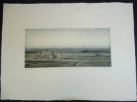 Los 5018 <br>Gunther FRITZ (1938) "Landschaft bei Eiderstedt", orig. Radierung, Nr. 34/90. MG 12x25 cm, BG 30x40 cm
